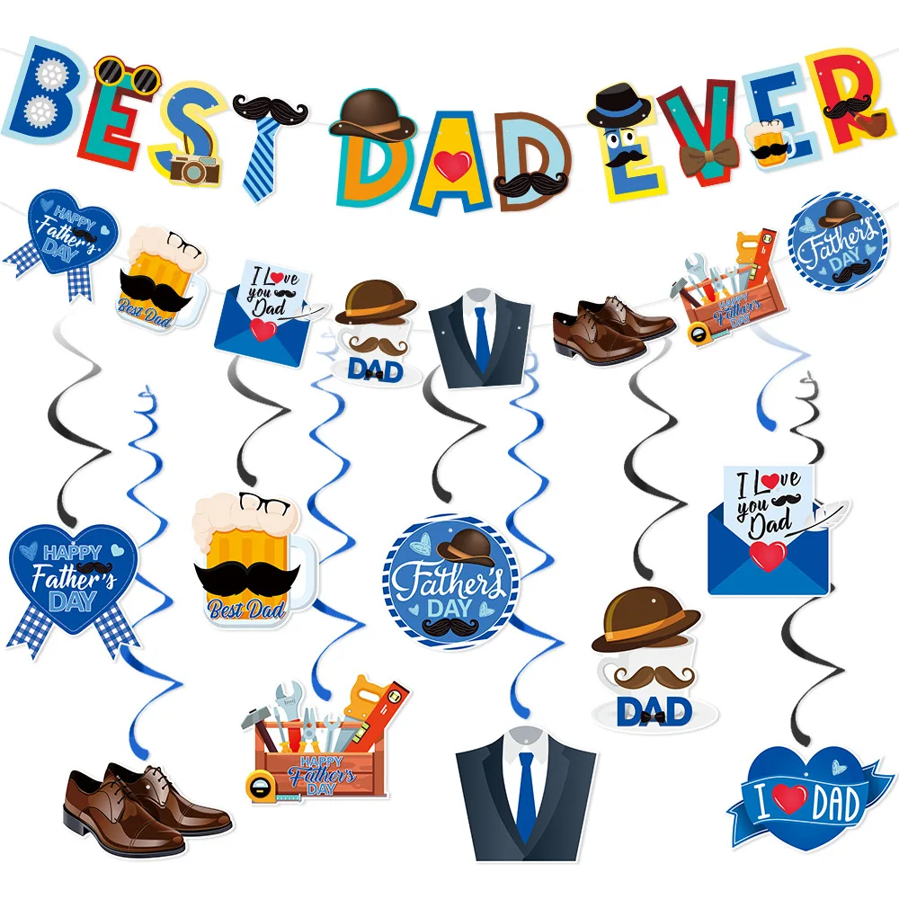 New Happy Fathers Day Banner Party Decorations Spiral Hanging Ornament for DIY Father's Day Thanksgiving Anniversary Party
New Happy Fathers Day Banner Party Decorations Spiral Hanging Ornament for DIY Father's Day Thanksgiving Anniversary Party