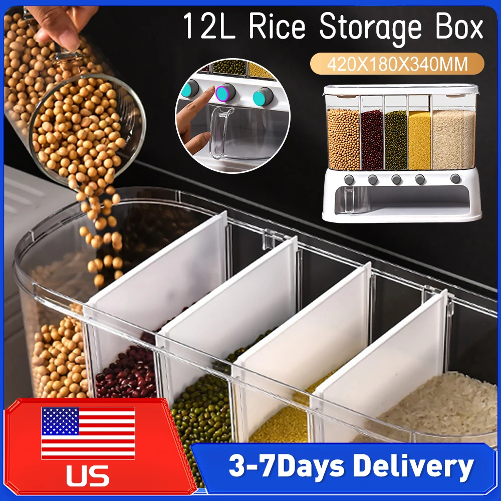 Moisture Proof 12L Cereal Grain Container Rice Bucket Dry Food Dispenser Rotating for Kitchen Household Rice Grain Container
Moisture Proof 12L Cereal Grain Container Rice Bucket Dry Food Dispenser Rotating for Kitchen Household Rice Grain Container 