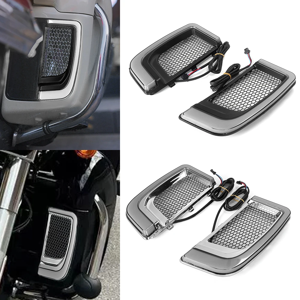 Motorcycle Fairing Lower Grills LED Light for Harley Touring 14-19 CVO Street Electra Road Glide Ultra FLHTK Ultra Limited
Motorcycle Fairing Lower Grills LED Light for Harley Touring 14-19 CVO Street Electra Road Glide Ultra FLHTK Ultra Limited