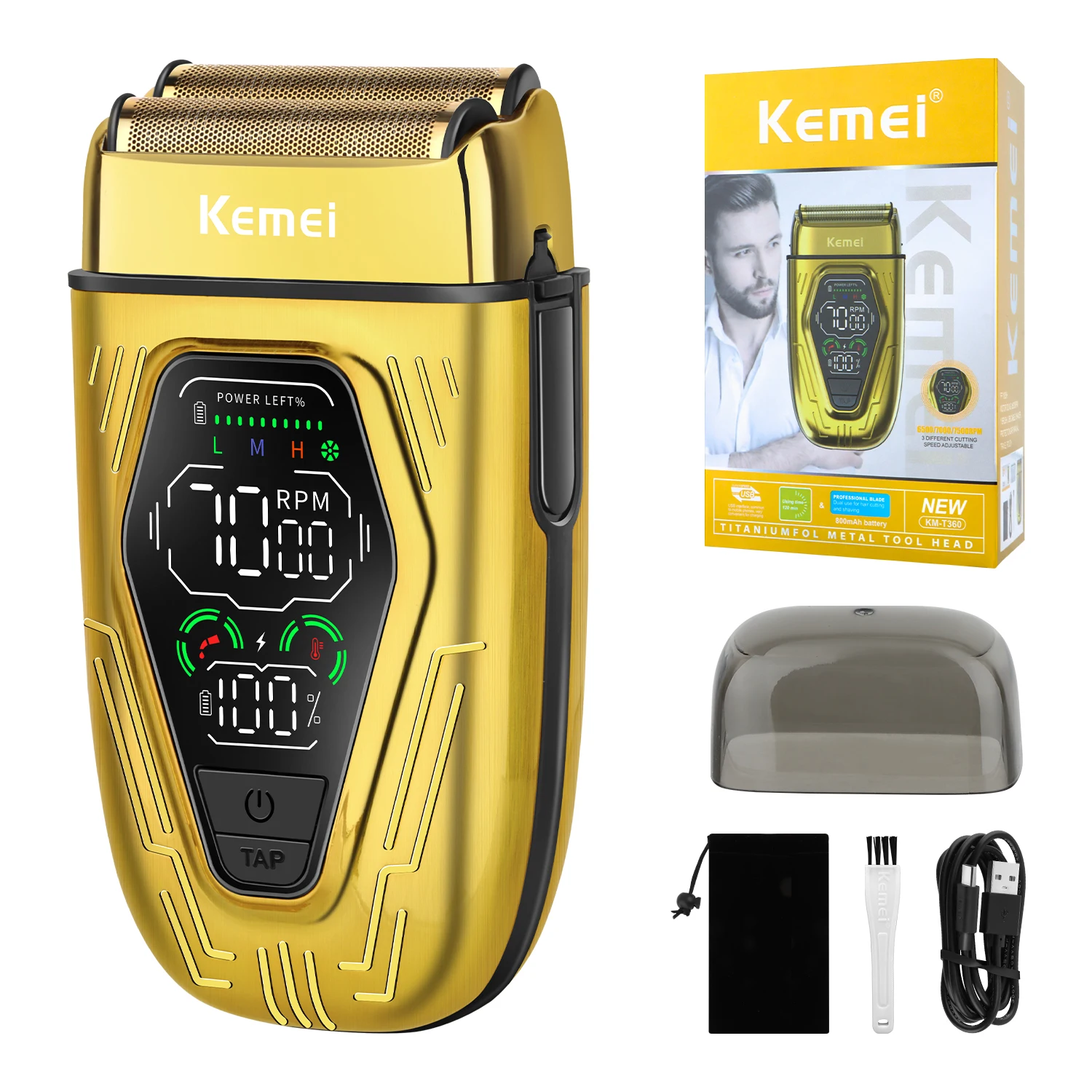 Kemei Professional Barber Foil Shaver Men Cordless Electric Reciprocating Razor with High-Speed Dual Blades Rechargeable USB
Kemei Professional Barber Foil Shaver Men Cordless Electric Reciprocating Razor with High-Speed Dual Blades Rechargeable USB