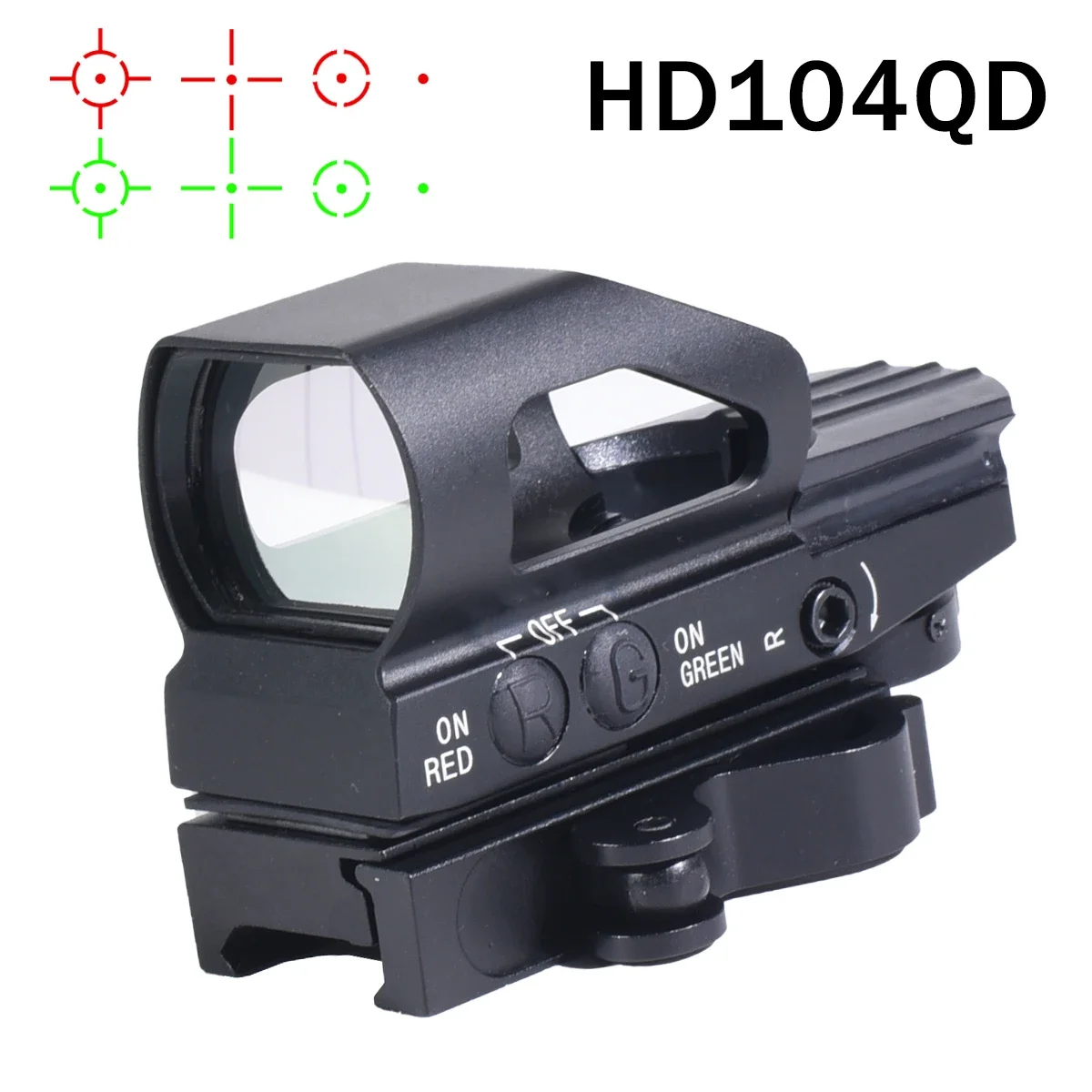 HD104QD Red Dot Sight Reflex 4, страйкбольный прицел, зеленый, красный точечный светильник, коллиматор, уличные охотничьи прицелы
HD104QD Red Dot Sight Reflex 4, страйкбольный прицел, зеленый, красный точечный светильник, коллиматор, уличные охотничьи прицелы