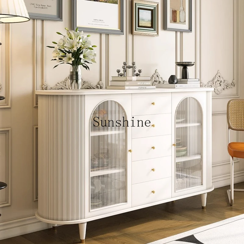 Cream wind all solid wood dining side white living room against the wall dining room tea special storage locker
Cream wind all solid wood dining side white living room against the wall dining room tea special storage locker