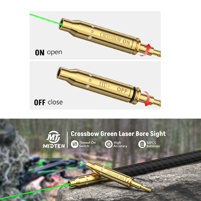 MidTen Green Laser Bore Sight with On/Off Switch Archery Sightting Laser Tool Arrow Crossbow Boresighter with Extra Batteries
MidTen Green Laser Bore Sight with On/Off Switch Archery Sightting Laser Tool Arrow Crossbow Boresighter with Extra Batteries