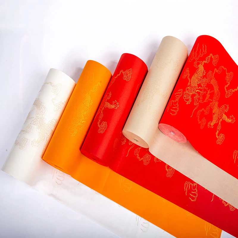 Dragon Pattern Xuan Paper Roll 34Cmx20M Chunlian Duilian Rice Paper Couplets for Chinese Calligraphy Practice Half Raw Ripe Xuan
Dragon Pattern Xuan Paper Roll 34Cmx20M Chunlian Duilian Rice Paper Couplets for Chinese Calligraphy Practice Half Raw Ripe Xuan