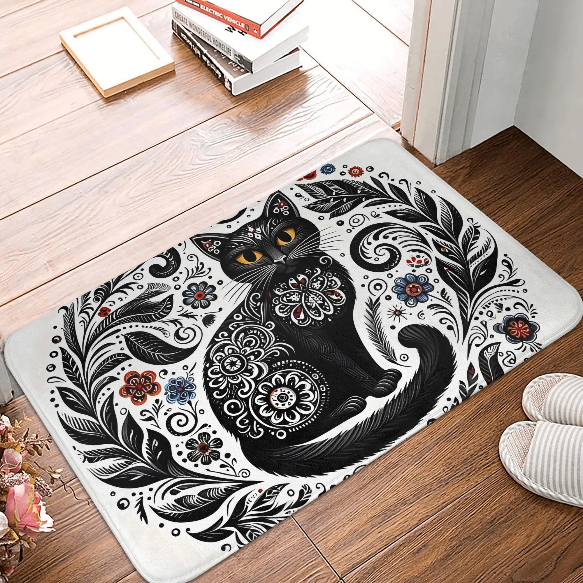 Stylish Black Cat-Themed Doormat, Suitable for Machine Washing, Perfect for Bathrooms, Bedrooms, Living Rooms, And Entrances
Stylish Black Cat-Themed Doormat, Suitable for Machine Washing, Perfect for Bathrooms, Bedrooms, Living Rooms, And Entrances