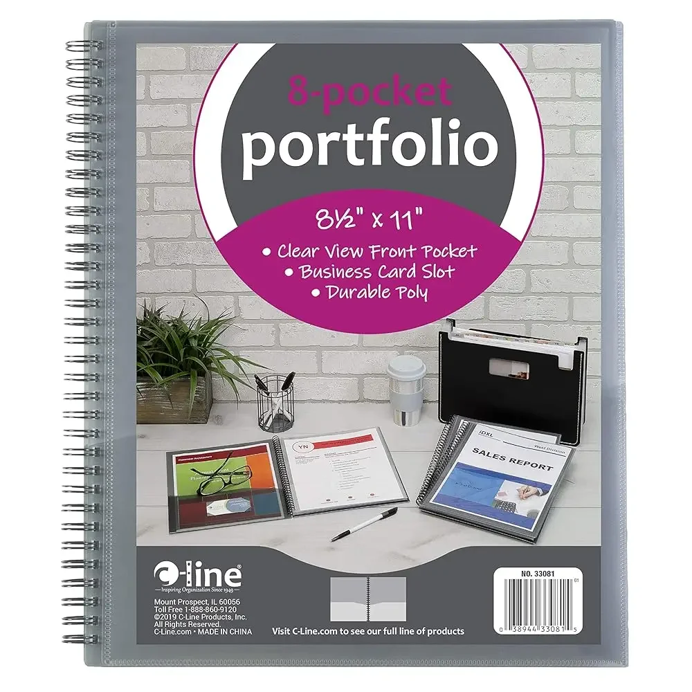8-Pocket Spiral-Bound Poly Portfolio, Letter Size, 1 Portfolio, Smoke Gray (33081)
8-Pocket Spiral-Bound Poly Portfolio, Letter Size, 1 Portfolio, Smoke Gray (33081)