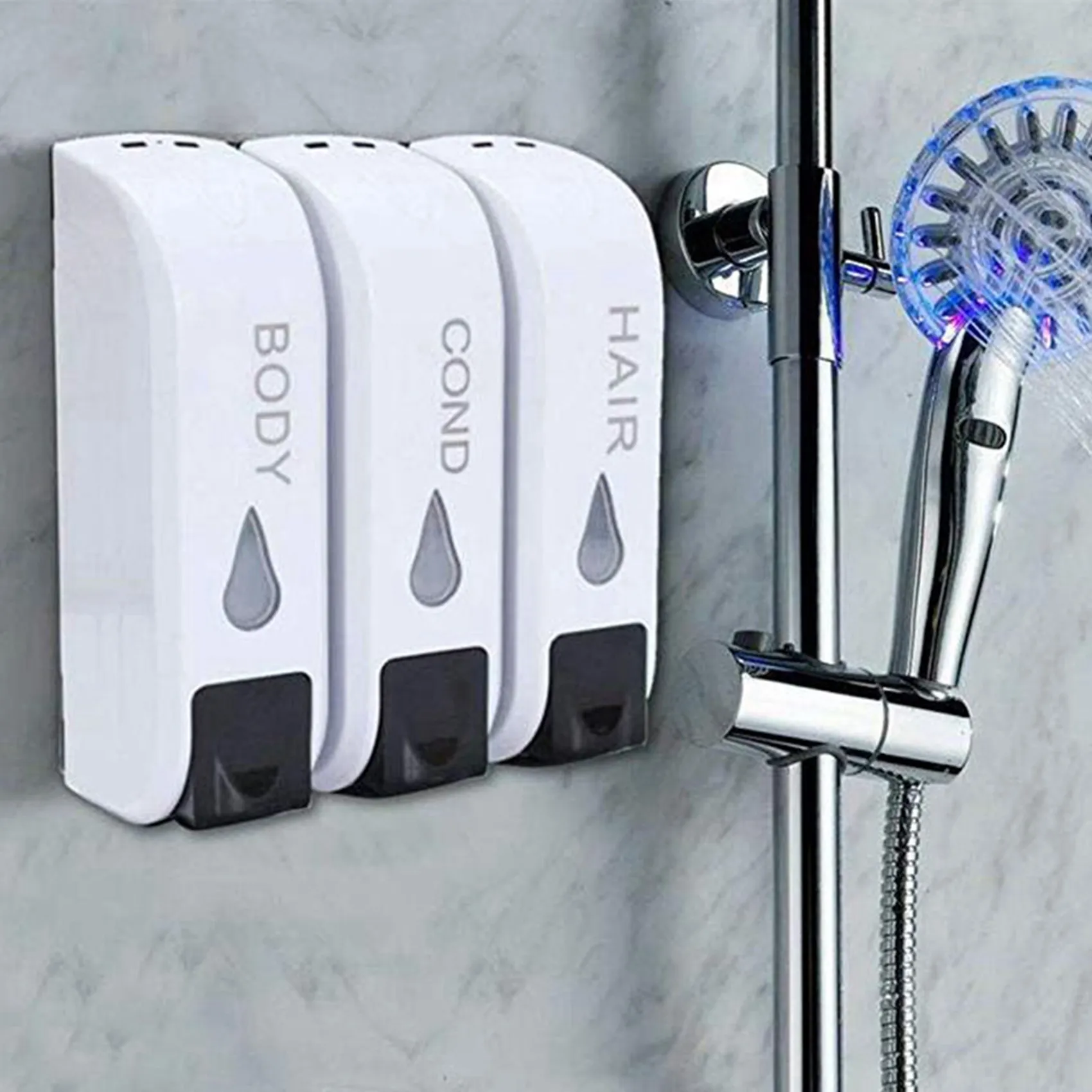 PZHI-2X Triple Shower Soap Dispenser Wall Mounted Liquid Soap Shampoo Dispenser Washing Lotion For Bathroom
PZHI-2X Triple Shower Soap Dispenser Wall Mounted Liquid Soap Shampoo Dispenser Washing Lotion For Bathroom