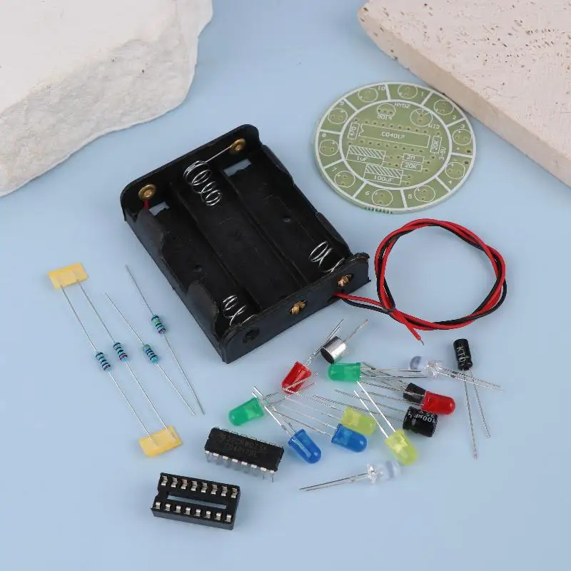 LED Light Kit CD4017 Colorful Voice Control Rotating Electronic Manufacturing DIY Kit Spare Parts Student Laboratory
LED Light Kit CD4017 Colorful Voice Control Rotating Electronic Manufacturing DIY Kit Spare Parts Student Laboratory