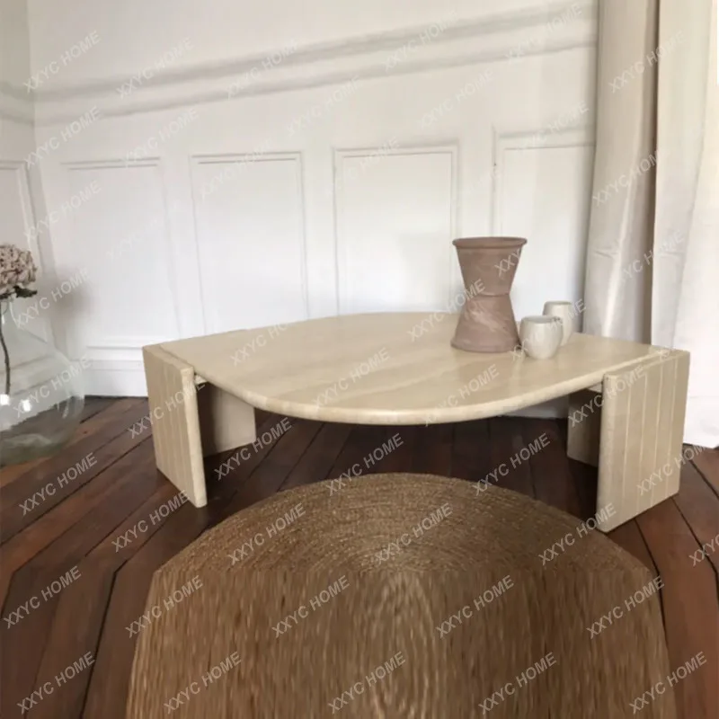 Hretro travertine coffee table modern simple natural material stone table old coffee table
Hretro travertine coffee table modern simple natural material stone table old coffee table