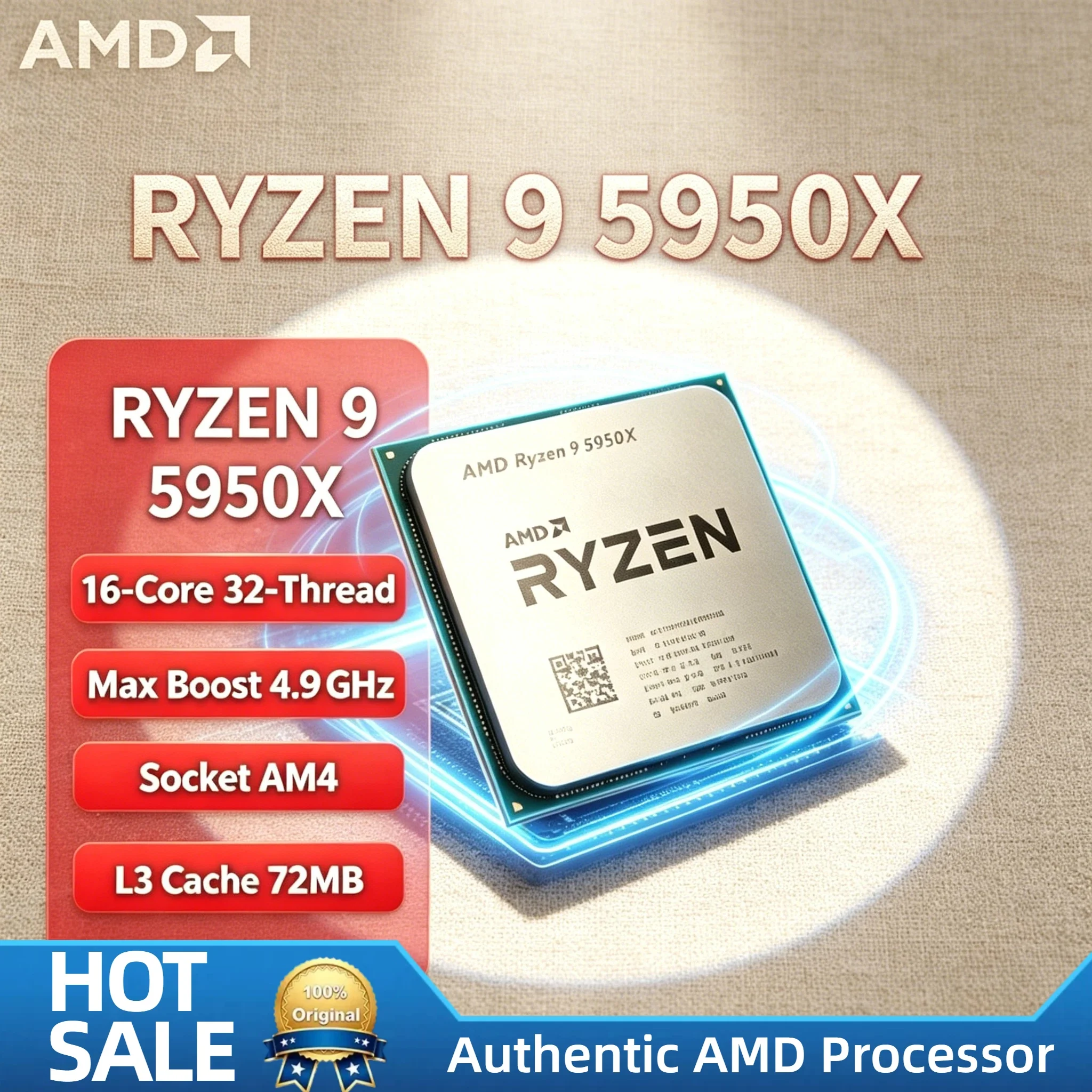AMD Ryzen 9 5950X New 3.4GHz 16 Cores 32 Threads Vermeer Zen 3 Socket AM4 105W High Speed Turbo Desktop Gaming
AMD Ryzen 9 5950X New 3.4GHz 16 Cores 32 Threads Vermeer Zen 3 Socket AM4 105W High Speed Turbo Desktop Gaming