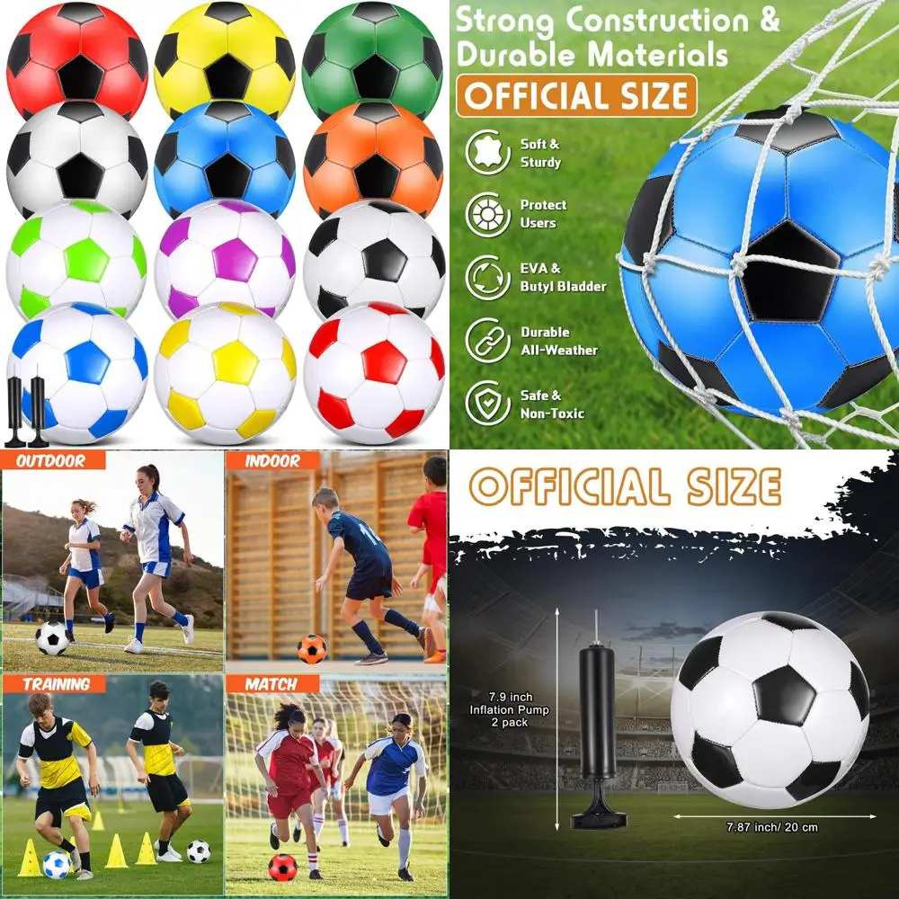 Bulk Pack of 12 Size 4 Soccer Balls with Pump, Soft Football for Christmas, Ideal for Outdoor and Indoor Sports, Training, and P
Bulk Pack of 12 Size 4 Soccer Balls with Pump, Soft Football for Christmas, Ideal for Outdoor and Indoor Sports, Training, and P