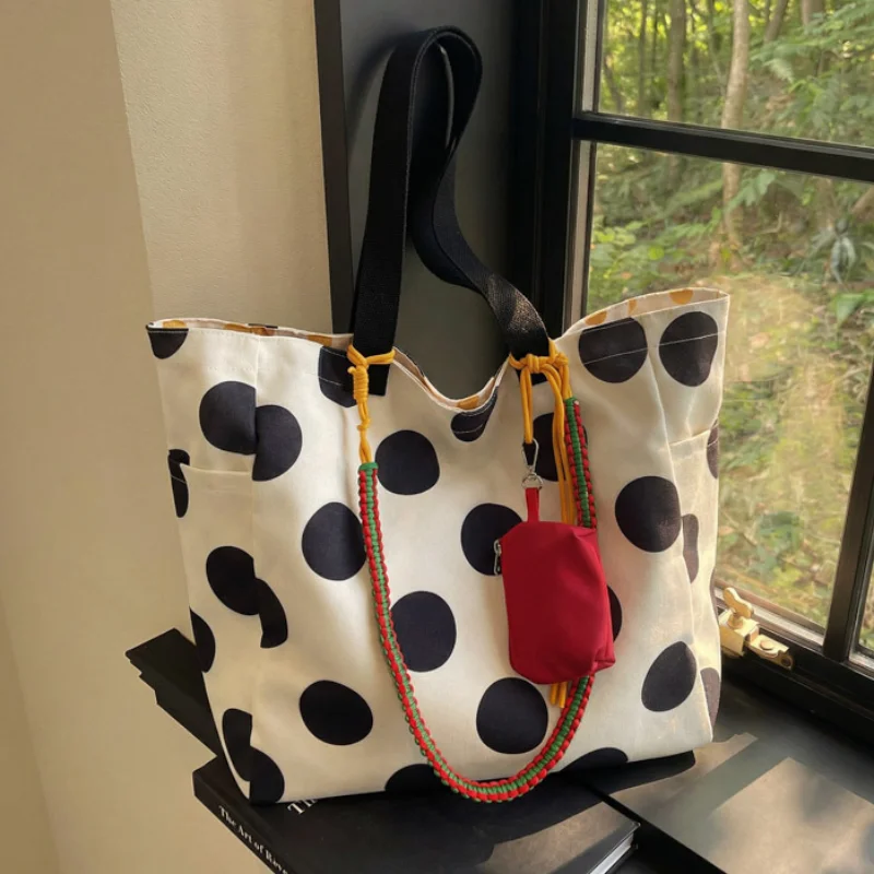Polka Dot Canvas Tote Bag With Detachable Pouch Large Capacity Casual Shoulder Shopping Bag Women Lightweight Underarm Handbag
Polka Dot Canvas Tote Bag With Detachable Pouch Large Capacity Casual Shoulder Shopping Bag Women Lightweight Underarm Handbag