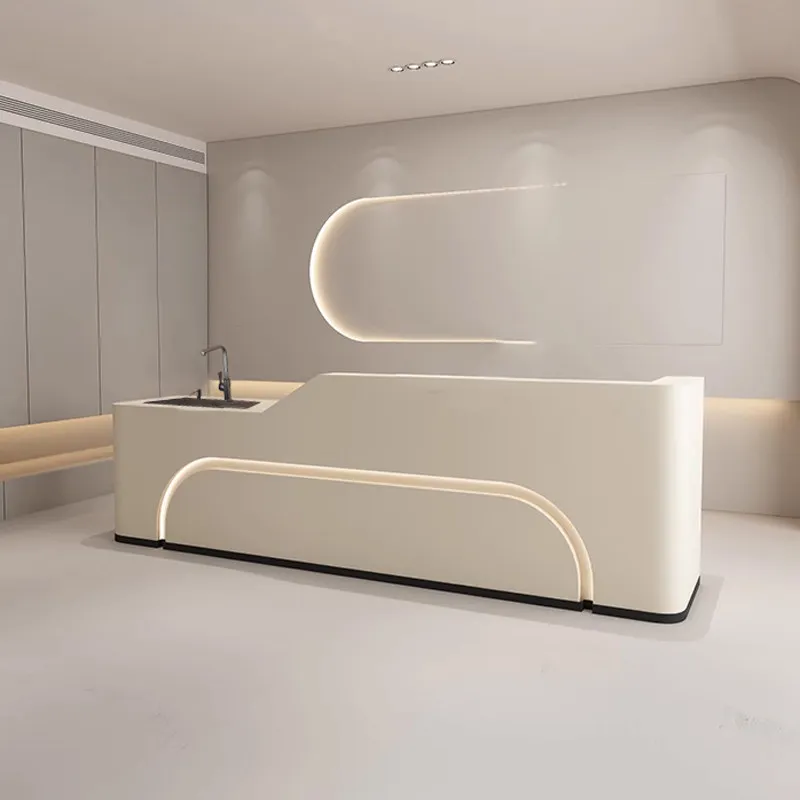 Modern Cream Style Reception Desk Nordic High-end Company Cashier Desk Creativity Office Furniture Balcao Recepção FYRD
Modern Cream Style Reception Desk Nordic High-end Company Cashier Desk Creativity Office Furniture Balcao Recepção FYRD