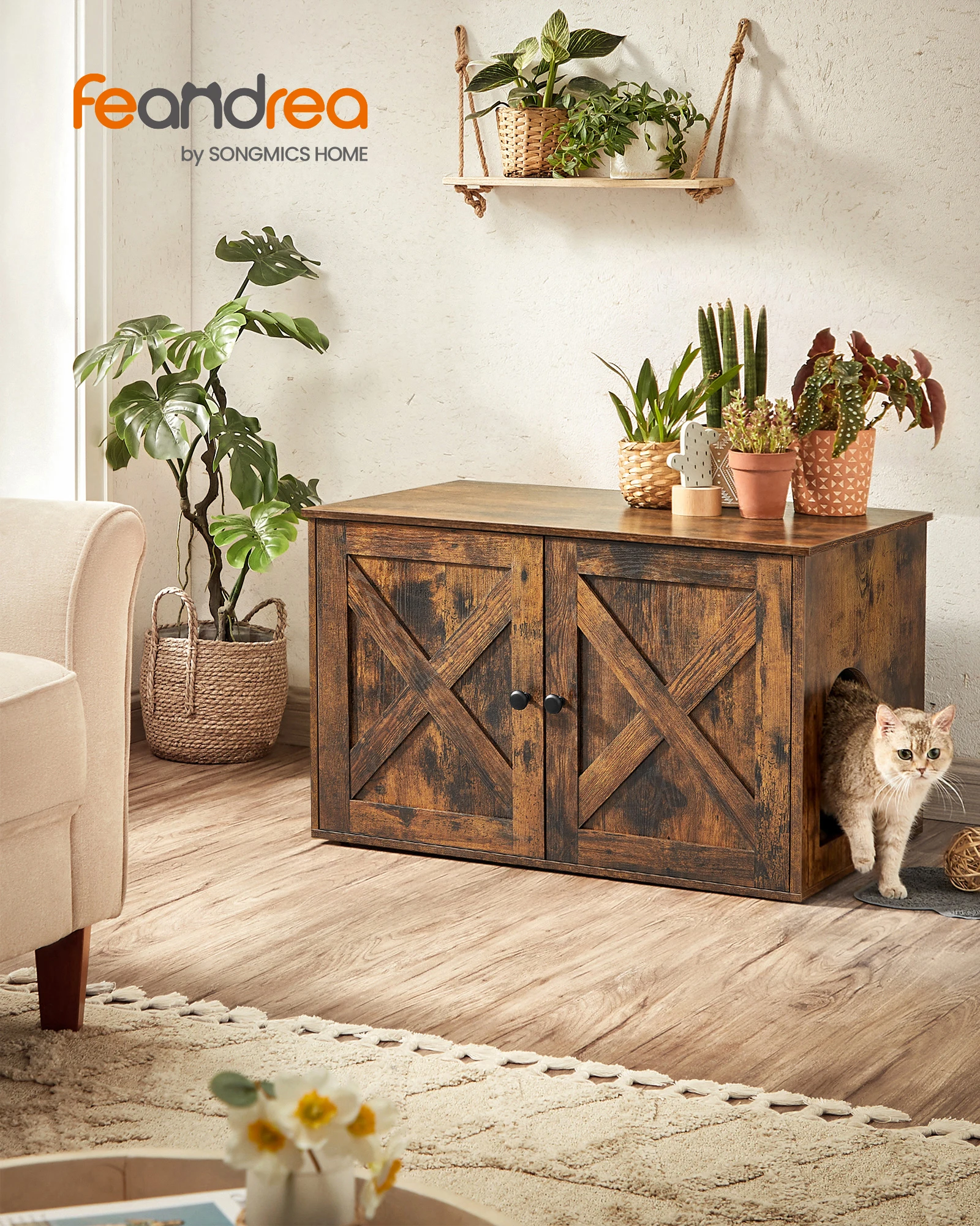 Feandrea Cat Litter Box Enclosure, Litter Box Furniture Hidden with Removable Divider, Indoor Cat House, End Table, 31.5 x 20.9
Feandrea Cat Litter Box Enclosure, Litter Box Furniture Hidden with Removable Divider, Indoor Cat House, End Table, 31.5 x 20.9