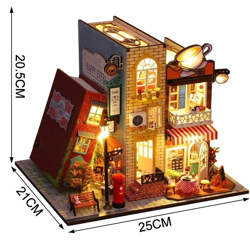 Coffee Villa Dollhouses Miniature Kits With Furniture LED Lights NEW Retro DIY Wooden Home Desk Decoration Adult Handmade Gifts
Coffee Villa Dollhouses Miniature Kits With Furniture LED Lights NEW Retro DIY Wooden Home Desk Decoration Adult Handmade Gifts