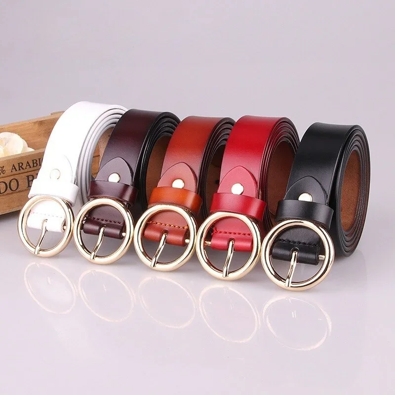 Zency Luxury Brand 100% Genuine Leather Women Belts High Quality Fashion Round Pin Buckle Waist Belt For Jeans Black White Brown
Zency Luxury Brand 100% Genuine Leather Women Belts High Quality Fashion Round Pin Buckle Waist Belt For Jeans Black White Brown