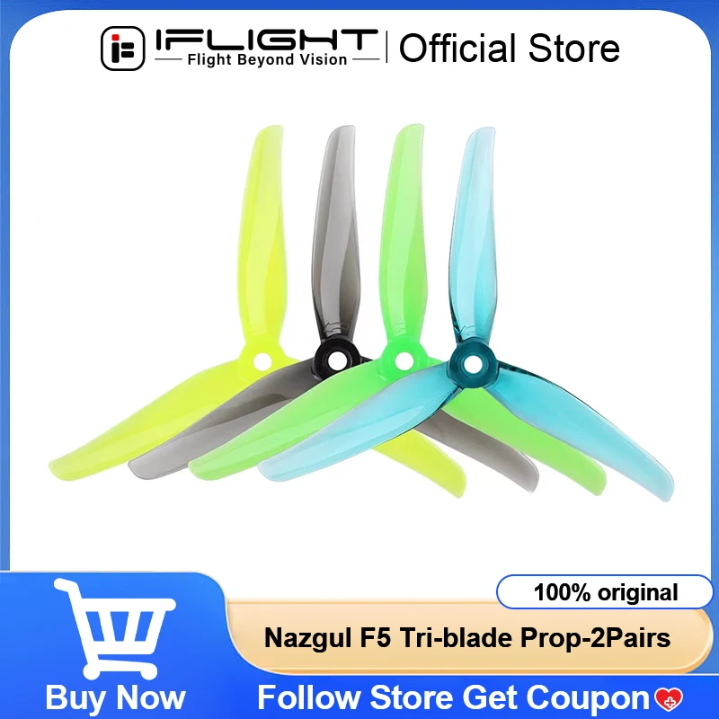 2 pairs iFlight Nazgul F5 5inch Tri-blade Prop Propeller CW CCW Brushless motor FPV Drone Propeller for Quadcopter Parts
2 pairs iFlight Nazgul F5 5inch Tri-blade Prop Propeller CW CCW Brushless motor FPV Drone Propeller for Quadcopter Parts