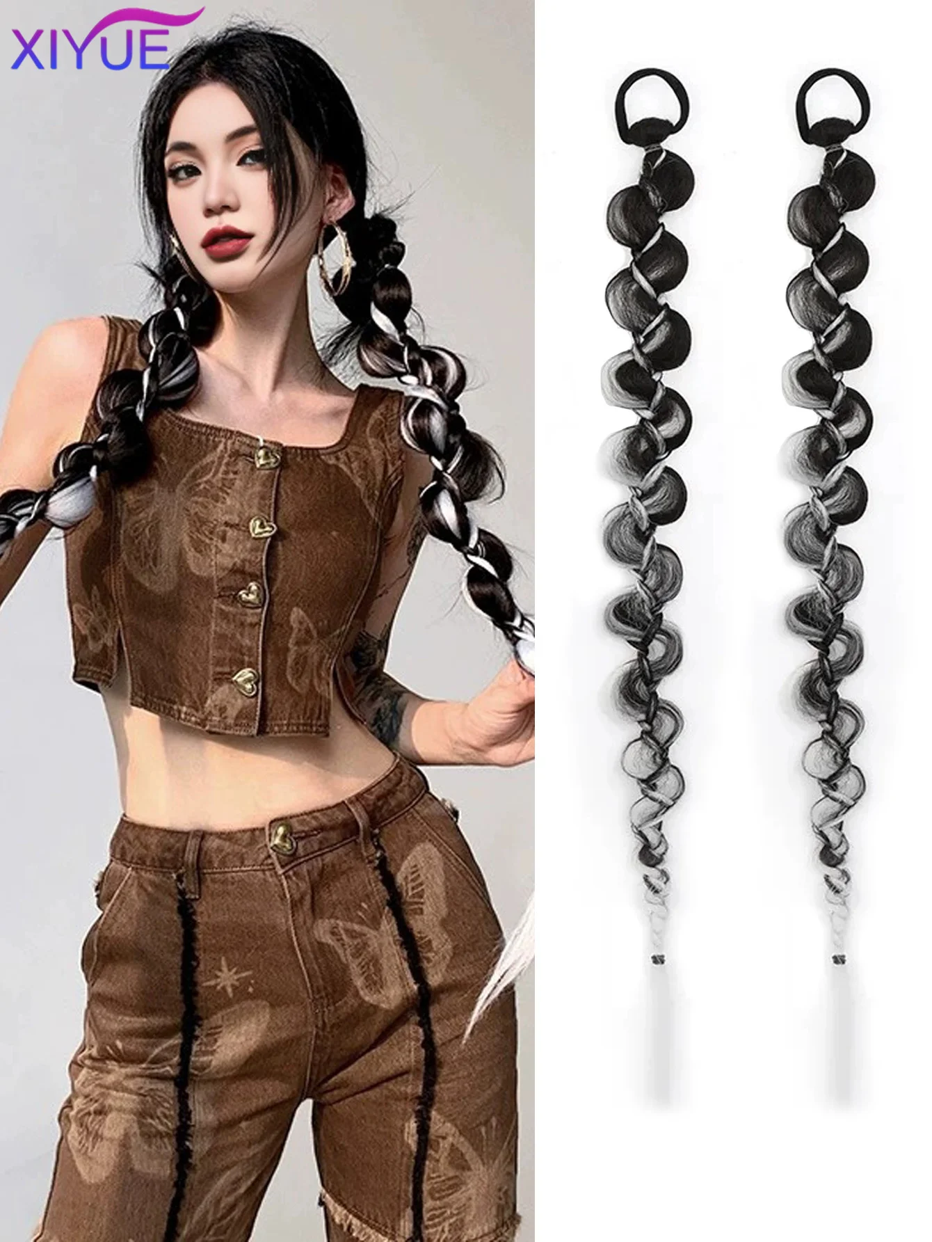 XIYUE Wig bubble braid European and American boxing braid long braid sweet and cool spicy girl ponytail braid
XIYUE Wig bubble braid European and American boxing braid long braid sweet and cool spicy girl ponytail braid