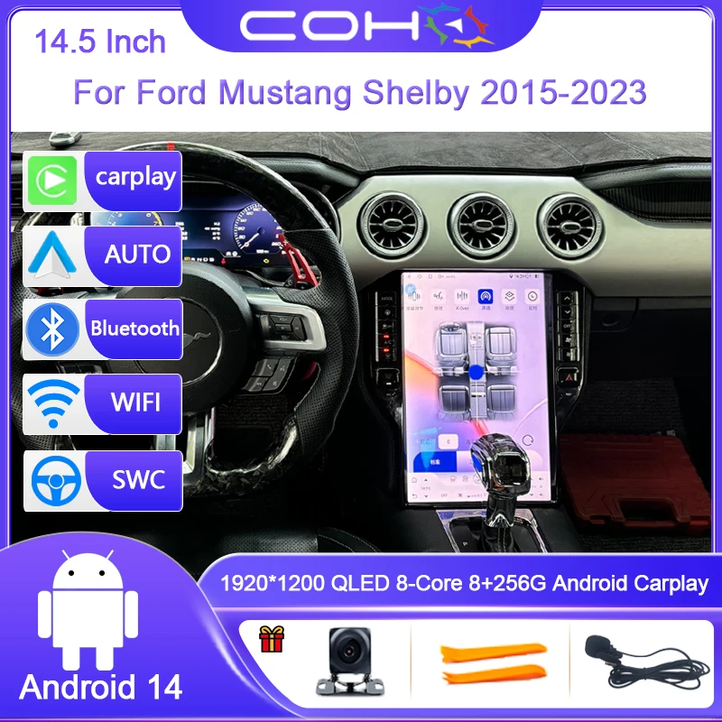 14.5 Inch For Ford Mustang Shelby 2015-2023 Android 14 8-Core Car Multimedia Player Stereo Receiver Radio GPS 4G WIFI Carplay
14.5 Inch For Ford Mustang Shelby 2015-2023 Android 14 8-Core Car Multimedia Player Stereo Receiver Radio GPS 4G WIFI Carplay