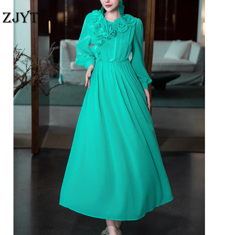 ZJYT Elegant Ladies 3D Floral Appliques Long Dresses for Women Party Evening 2025 Designer Spring Dress Vestidos Fiesta Female
ZJYT Elegant Ladies 3D Floral Appliques Long Dresses for Women Party Evening 2025 Designer Spring Dress Vestidos Fiesta Female