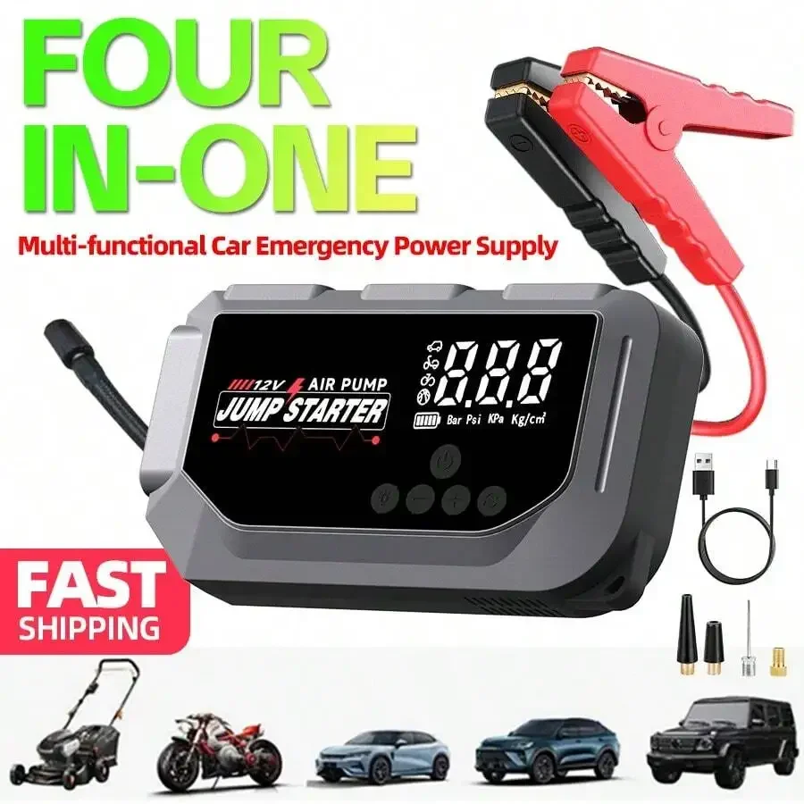 Four In One 12V 8000A Car Jump Starter With Air Pump Power Bank Flashlight
Four In One 12V 8000A Car Jump Starter With Air Pump Power Bank Flashlight