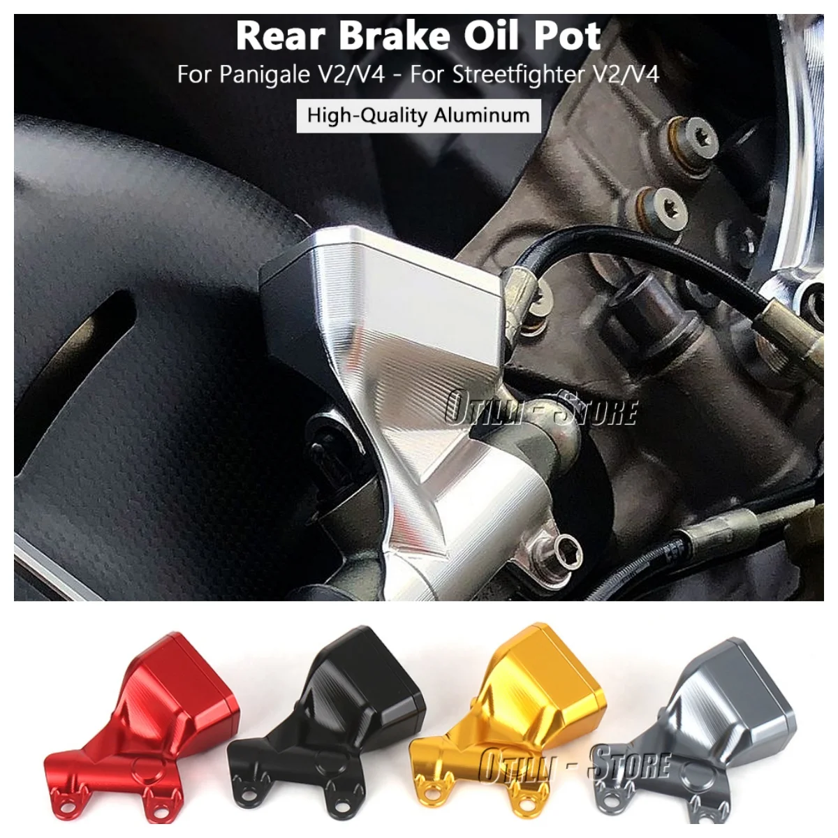 Motorcycle Accessories CNC Aluminum Rear Brake Fluid Reservoir Cover Protector Fit For Ducati Panigale Streetfighter V4 V2
Motorcycle Accessories CNC Aluminum Rear Brake Fluid Reservoir Cover Protector Fit For Ducati Panigale Streetfighter V4 V2