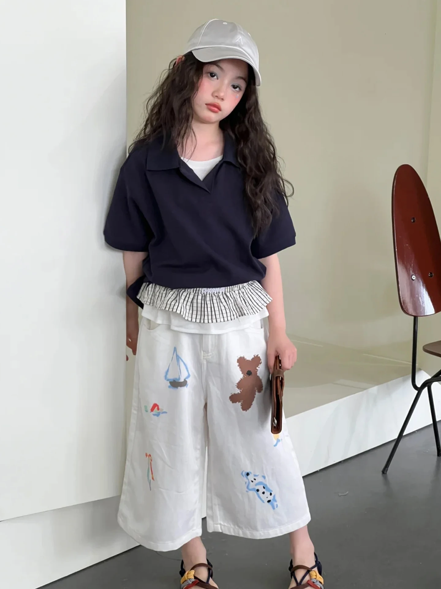 Loose Short Sleeve T-Shirt for Girls Child Summer Clothes New Style Loose Fit Blue Korean Style Fashionable Top for Girls
Loose Short Sleeve T-Shirt for Girls Child Summer Clothes New Style Loose Fit Blue Korean Style Fashionable Top for Girls