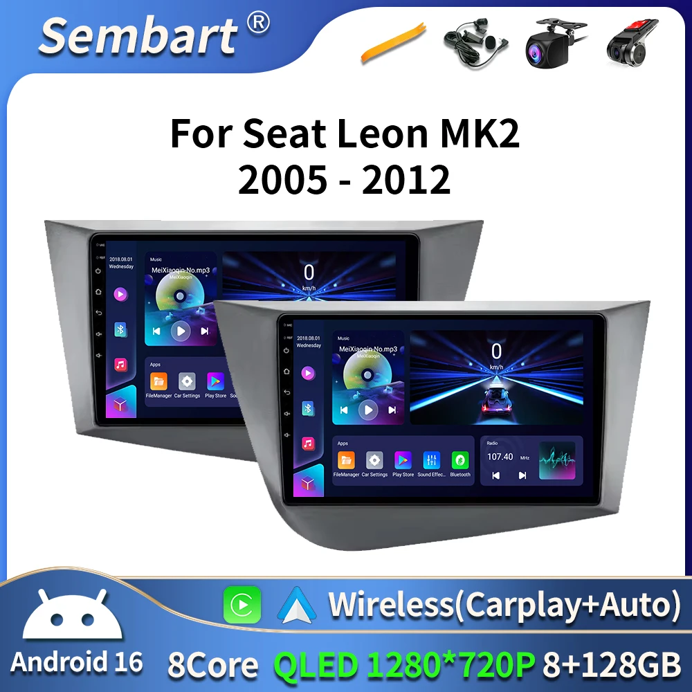 Car Radio Android 16 Navigation GPS Carplay For Seat Leon 2 MK2 2005-2012 Multimedia Video Player Stereo DSP Wifi 4G BT DVD
Car Radio Android 16 Navigation GPS Carplay For Seat Leon 2 MK2 2005-2012 Multimedia Video Player Stereo DSP Wifi 4G BT DVD