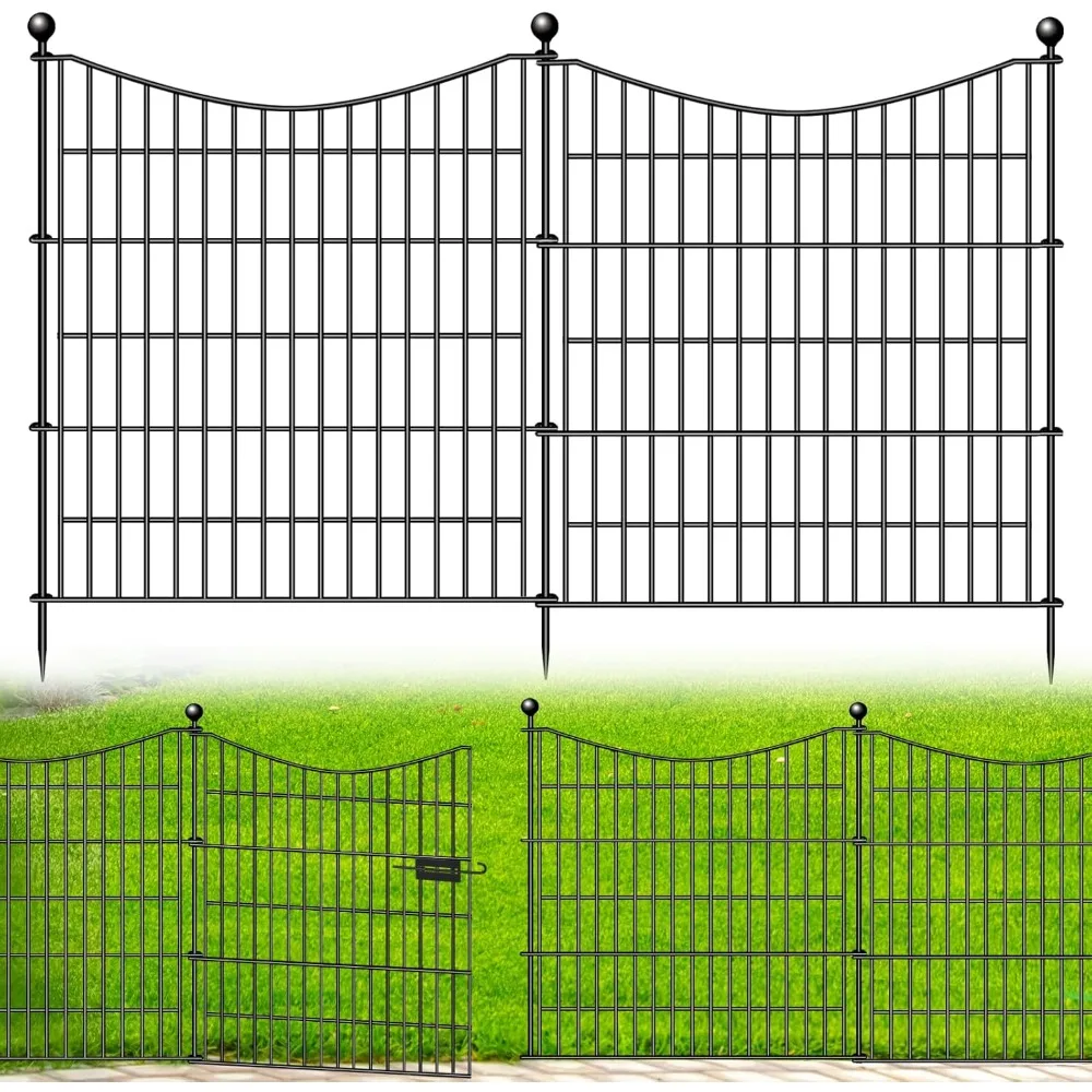 10 Panels Decorative Garden Fence with Gate, 32 in(H) X 23.6 ft(L) No Dig Dog Fence Animal Barrier Outdoor for Yard, Rustproof M
10 Panels Decorative Garden Fence with Gate, 32 in(H) X 23.6 ft(L) No Dig Dog Fence Animal Barrier Outdoor for Yard, Rustproof M