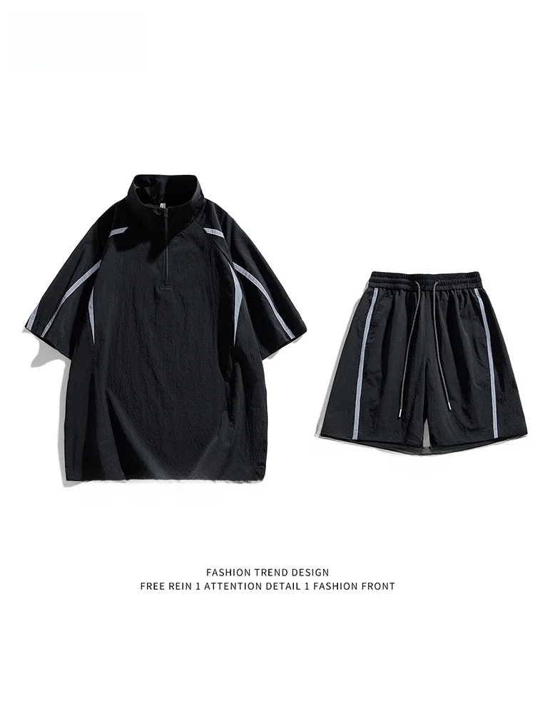 Wassup Summer Thin Qui Dry Sport Suit Men ort Sve orts Loose f Zip Two Piece Set Reflective Casual Leisure Outfit
Wassup Summer Thin Qui Dry Sport Suit Men ort Sve orts Loose f Zip Two Piece Set Reflective Casual Leisure Outfit