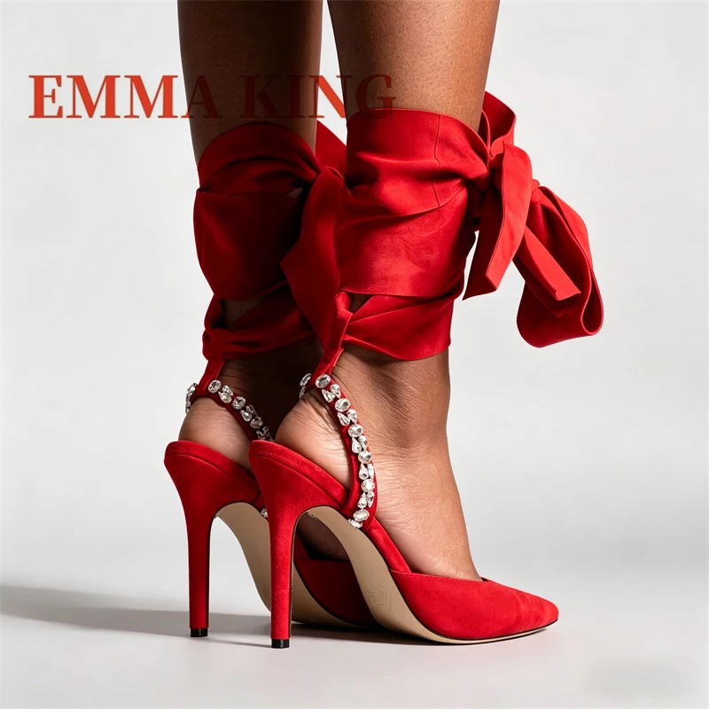 Women's Crystal Slingback Pumps,Elegant Wrap Bow Tie Ankle Strap Stiletto Heels, Pointed Toe Dress Shoes for Wedding Party,35-45
Women's Crystal Slingback Pumps,Elegant Wrap Bow Tie Ankle Strap Stiletto Heels, Pointed Toe Dress Shoes for Wedding Party,35-45