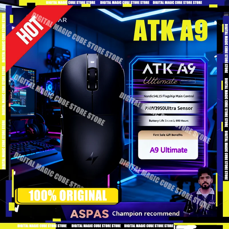 NEW ATK A9 Ultimate Wireless Mouse Master Edition PAW3950 53g Ultra Lightweight Ergonomic Game E-sports PC Custom Accessory Gift
NEW ATK A9 Ultimate Wireless Mouse Master Edition PAW3950 53g Ultra Lightweight Ergonomic Game E-sports PC Custom Accessory Gift
