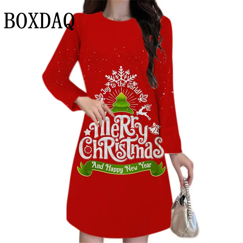 Merry Christmas Printing Long Sleeve Dresses Autumn Winter Women Festival Party Dress New Fashion Casual Loose Ladies Mini Dress
Merry Christmas Printing Long Sleeve Dresses Autumn Winter Women Festival Party Dress New Fashion Casual Loose Ladies Mini Dress