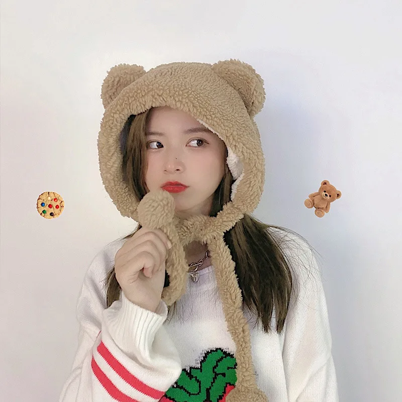 Lolita Cute Cartoon Bear Ear Pullover Cap Berber Fleece Lovely Dress Up Tie Thick Fluffy Warm Ear Protection Outdoor Cold Hat
Lolita Cute Cartoon Bear Ear Pullover Cap Berber Fleece Lovely Dress Up Tie Thick Fluffy Warm Ear Protection Outdoor Cold Hat