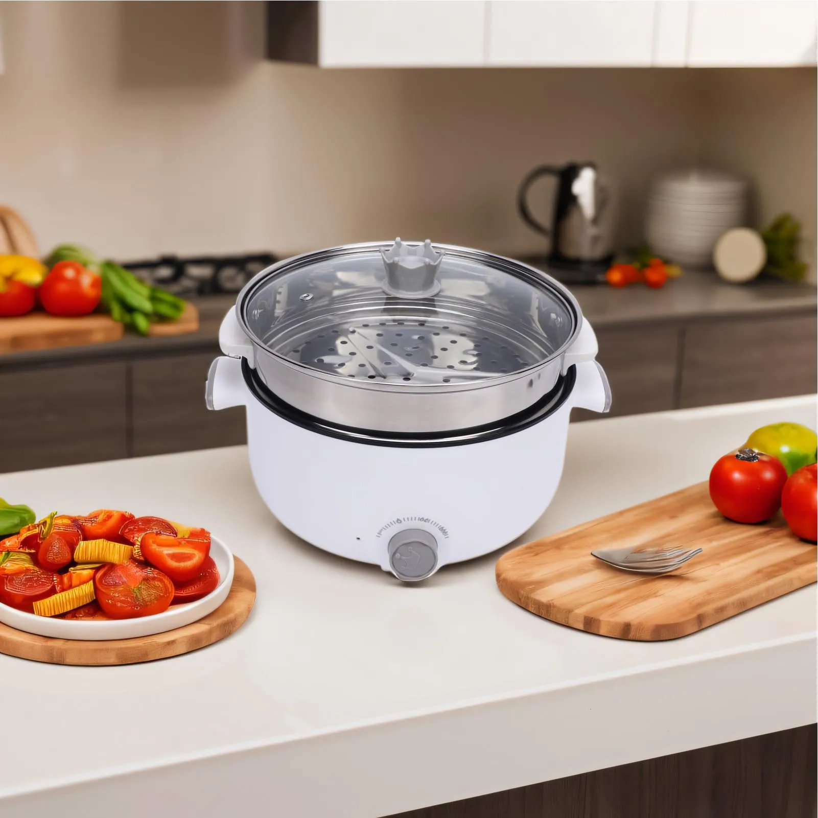 Electric Pot 3.6L Large Capacity 3 Layer Anti Scald Anti Stick Multifunctional Electric Cooker with Stainless Steel Steam Basket
Electric Pot 3.6L Large Capacity 3 Layer Anti Scald Anti Stick Multifunctional Electric Cooker with Stainless Steel Steam Basket