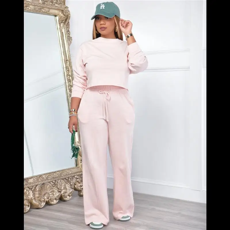 Langmao Casual Wide Leg Pant 2 Piece Set Women Solid Sport 2 Piece Outfit Loose Fit Tops Lace Up Pants Set Women Tracksuit
Langmao Casual Wide Leg Pant 2 Piece Set Women Solid Sport 2 Piece Outfit Loose Fit Tops Lace Up Pants Set Women Tracksuit