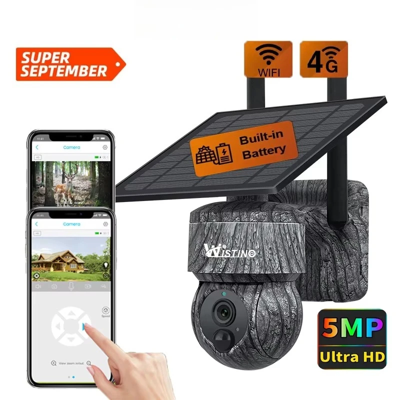 Wistino 5MP 4g PTZ Cctv Hunting Camera Security Ip65 Waterproof Colorful Night Vision Motion Detection Solar Cctv Camera
Wistino 5MP 4g PTZ Cctv Hunting Camera Security Ip65 Waterproof Colorful Night Vision Motion Detection Solar Cctv Camera