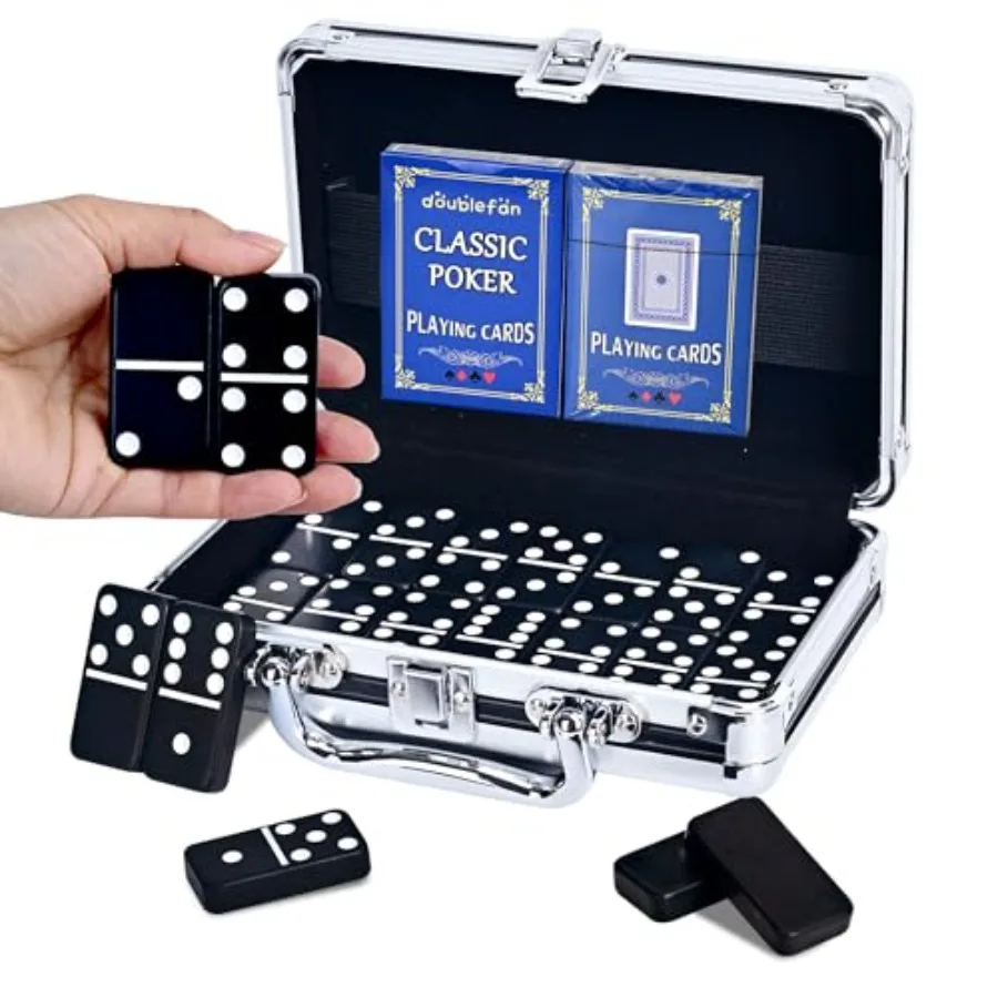 Dominos Set for Adults, Jumbo Size Black Dominoes for Classic Board Games, Double Six Jumbo Size Dominos Set 28 Tiles with Blac
Dominos Set for Adults, Jumbo Size Black Dominoes for Classic Board Games, Double Six Jumbo Size Dominos Set 28 Tiles with Blac