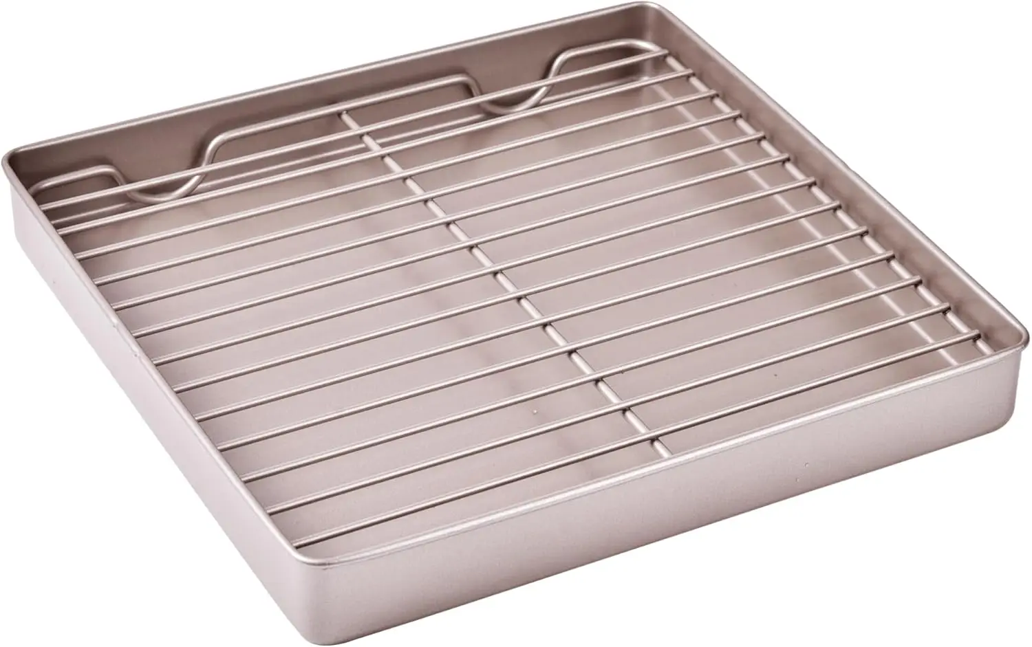Roasting Pan with Rack, 11-Inch Non-Stick Square Shallow Dish Sheet Pan with Wire Rack for Oven Baking, BBQ and Roastin
Roasting Pan with Rack, 11-Inch Non-Stick Square Shallow Dish Sheet Pan with Wire Rack for Oven Baking, BBQ and Roastin