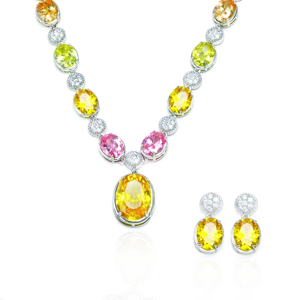 ThreeGraces Fashion Multicolor Cubic Zirconia Luxury Earrings and Necklace Bridal Wedding Party Jewelry Set for Women T1006
ThreeGraces Fashion Multicolor Cubic Zirconia Luxury Earrings and Necklace Bridal Wedding Party Jewelry Set for Women T1006
