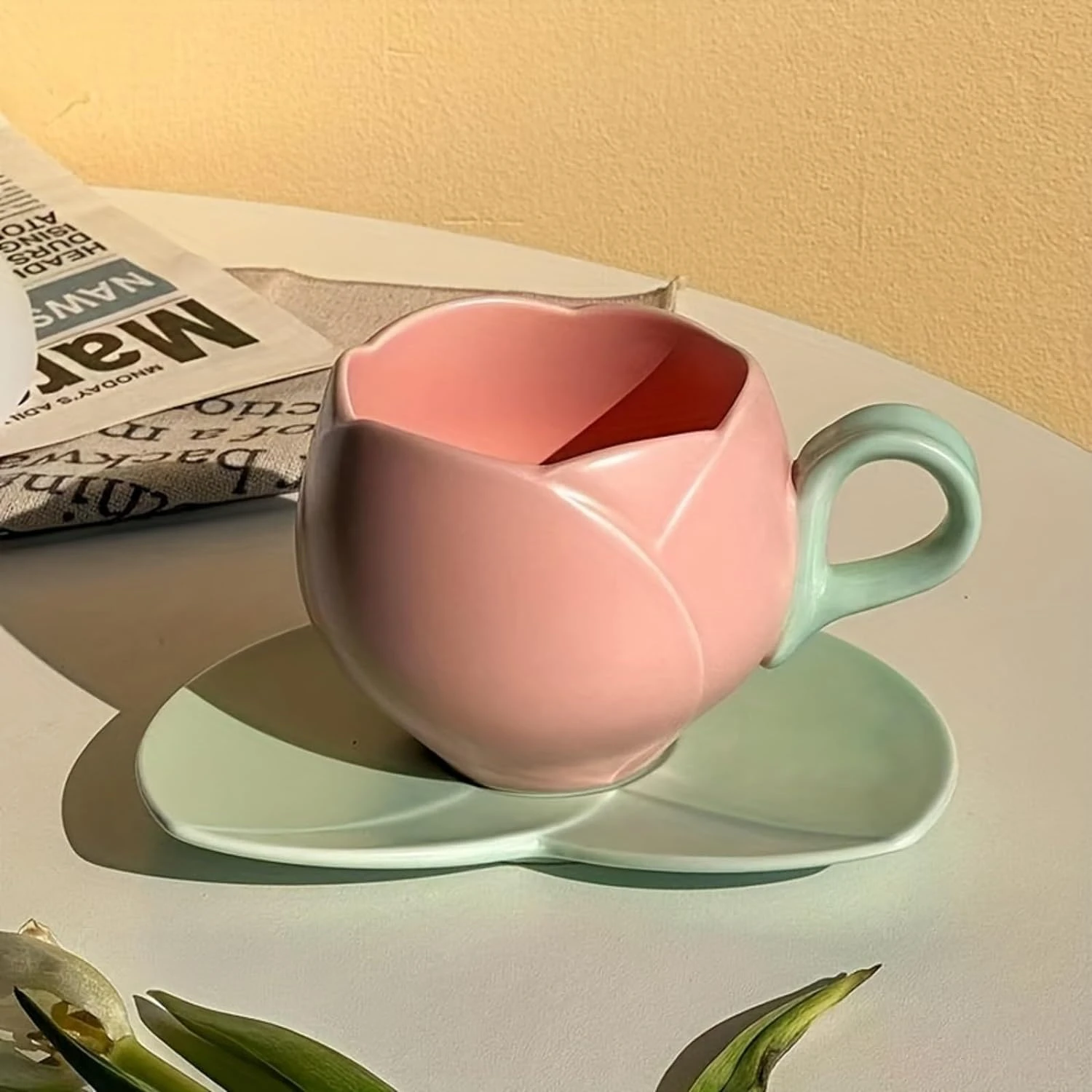 Beautiful and Unique Tea Cup Set - Elegant Ceramic Tulip Shaped Mug with Exquisite Flower Design, Including Coaster - Adorable C
Beautiful and Unique Tea Cup Set - Elegant Ceramic Tulip Shaped Mug with Exquisite Flower Design, Including Coaster - Adorable C