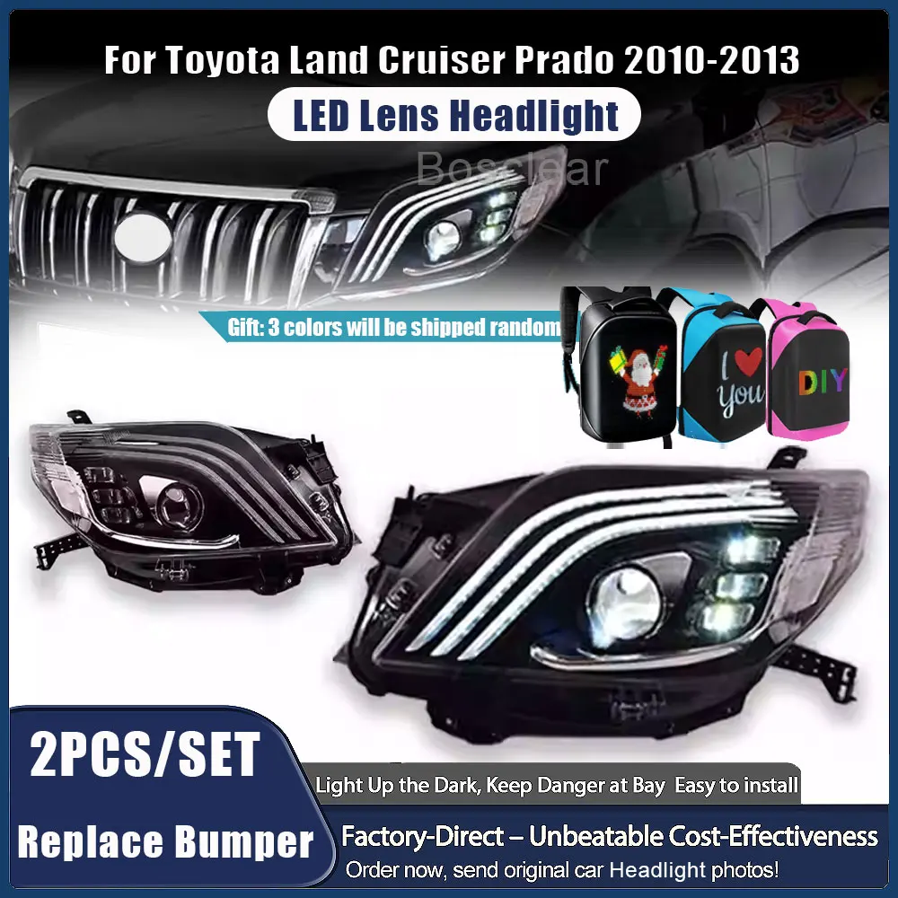 Car LED Headlights For Toyota Prado 150 J150 2010-2013 LED Headlamp Assembly Upgrade Projector Lens Daytime Light Accessories
Car LED Headlights For Toyota Prado 150 J150 2010-2013 LED Headlamp Assembly Upgrade Projector Lens Daytime Light Accessories