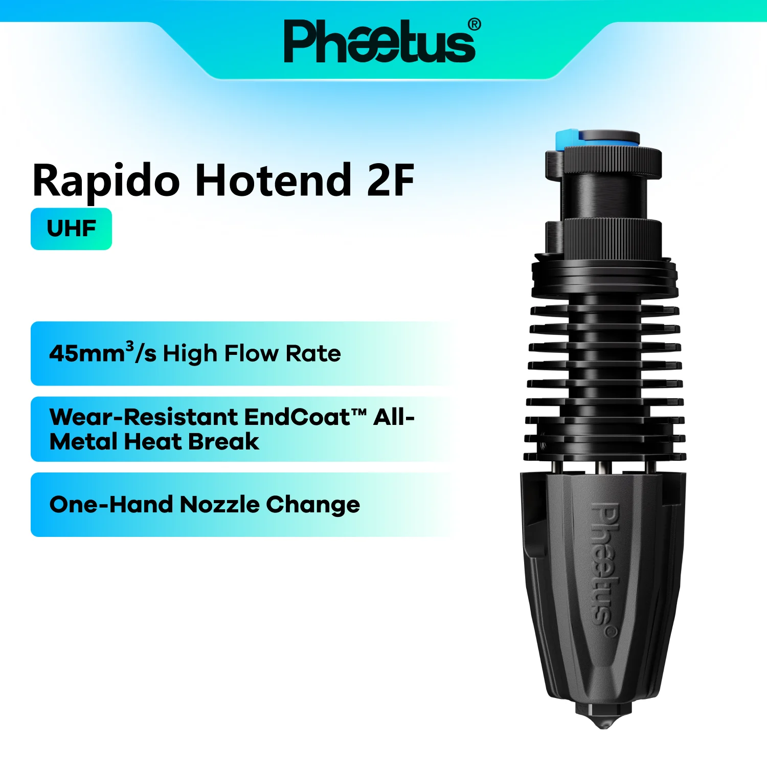Phaetus Newest Rapido 2F Hotend Fit For DDG CW2 VzBoT Voron Dragon Hotend With PT1000 Hardened Steel Nozzle
Phaetus Newest Rapido 2F Hotend Fit For DDG CW2 VzBoT Voron Dragon Hotend With PT1000 Hardened Steel Nozzle