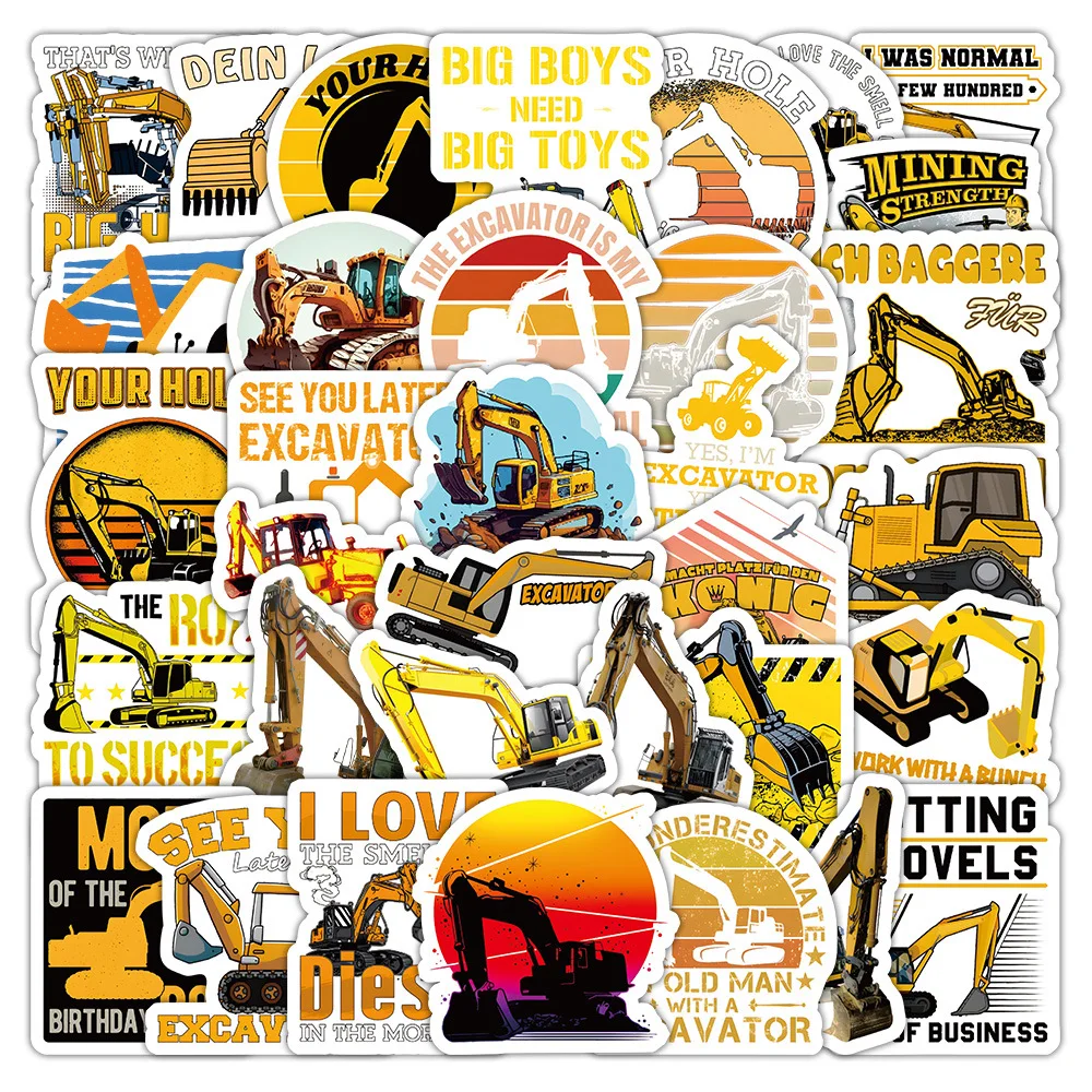 10/60PCS Excavator Cartoon Engineering Car Waterproof Stickers Decoration Notebook Mobile Guitar Suitcase Water Cup Graffiti Toy
10/60PCS Excavator Cartoon Engineering Car Waterproof Stickers Decoration Notebook Mobile Guitar Suitcase Water Cup Graffiti Toy