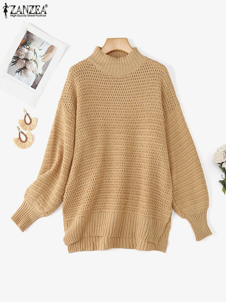 2025 Autumn Winter Pullover Sweaters ZANZEA Stylish Women Long Sleeve Knitted Sweater Turtleneck Jumpers Thick Pullovers Street 
2025 Autumn Winter Pullover Sweaters ZANZEA Stylish Women Long Sleeve Knitted Sweater Turtleneck Jumpers Thick Pullovers Street