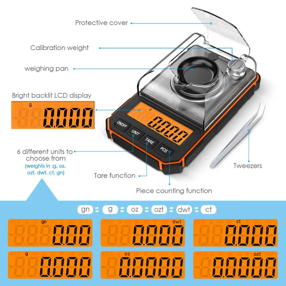 Portable Scale For Perfect Weighing, 0.001g Accuracy! Compact Digital, Jewelry Craft & Lab Scale.
Portable Scale For Perfect Weighing, 0.001g Accuracy! Compact Digital, Jewelry Craft & Lab Scale.