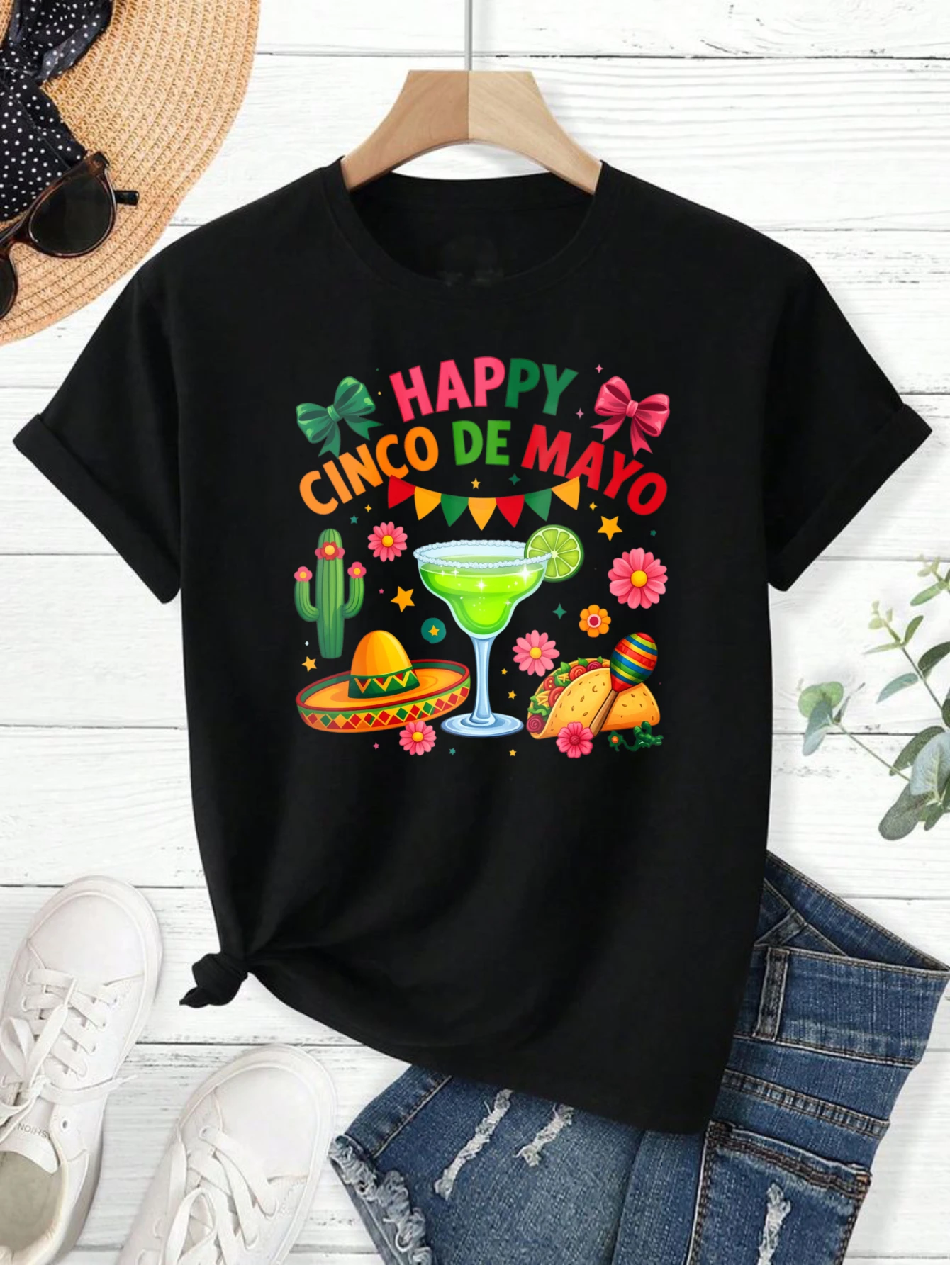 100% pure cotton short sleeved T-shirt Happy Cinco De Mayo With Cactus Sombrero Margarita Taco And Flowers Easy to wear and match, comfortable and fashionable, suitable for all seasons, suitable for daily leisure, sports and fitness, and travel
100% pure cotton short sleeved T-shirt Happy Cinco De Mayo With Cactus Sombrero Margarita Taco And Flowers Easy to wear and match, comfortable and fashionable, suitable for all seasons, suitable for daily leisure, sports and fitness, and travel