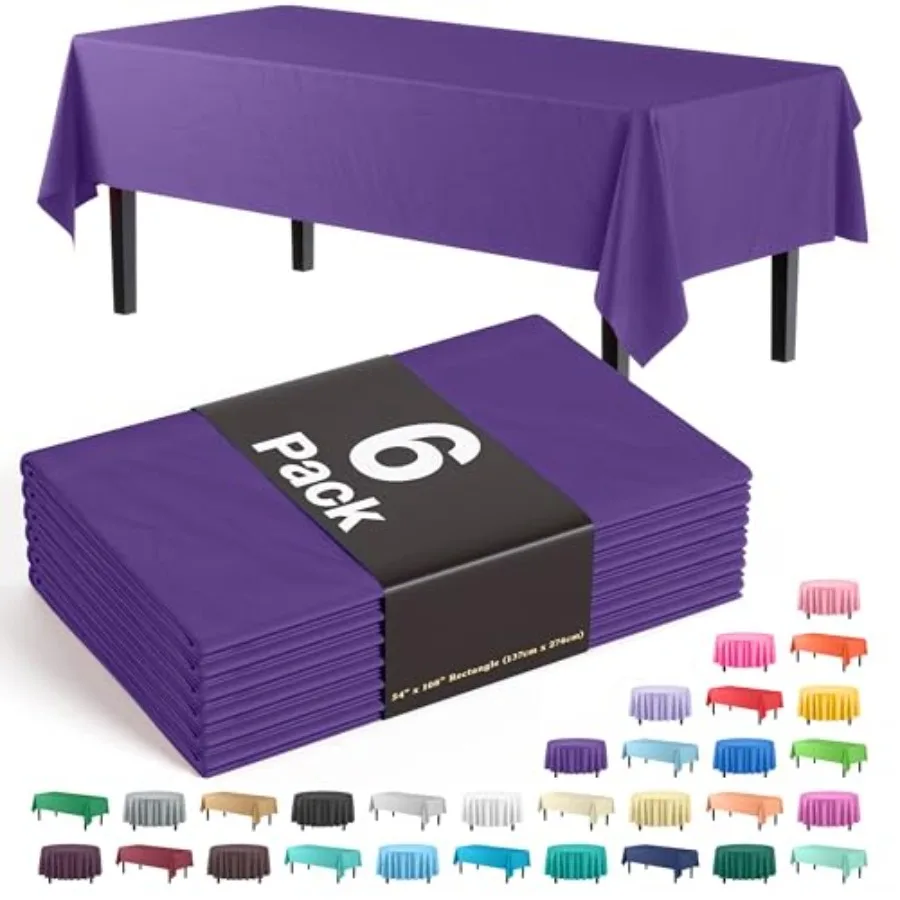 Exquisite 6-Pack Premium Plastic Tablecloth 54in. x 108in. Rectangle Plastic Table Cover
Exquisite 6-Pack Premium Plastic Tablecloth 54in. x 108in. Rectangle Plastic Table Cover