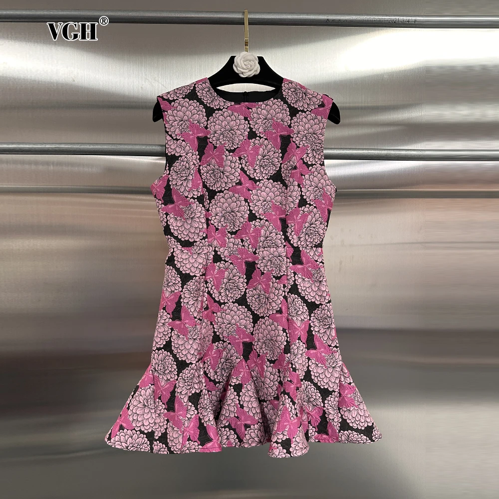 VGH Colorblock Printed Patchwork Ruffles Dresses for Women O Neck Sleeveless High Waist Chic Slimming Short Vest Dress Female
VGH Colorblock Printed Patchwork Ruffles Dresses for Women O Neck Sleeveless High Waist Chic Slimming Short Vest Dress Female