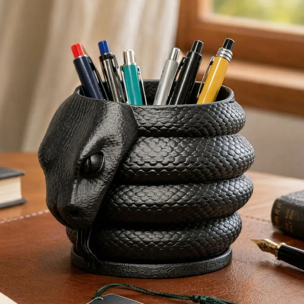 3D Printed Snake Shape Pen Holder Creative Desktop Organizer for Pencils Colored Pencils Gel Pens Dark Style Stationery Holder
3D Printed Snake Shape Pen Holder Creative Desktop Organizer for Pencils Colored Pencils Gel Pens Dark Style Stationery Holder